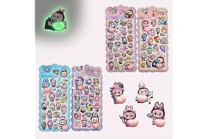 暗闇で光る お尻シール 夜光 ステッカー おしりぷにぷに 3D立体シール 手帳 ぷっくり ぷくぷく つやつや DIY スマホケース SNS人気 子供 女の子 男の子 おもちゃ 誕生日 クリスマス ギフトに最適 (4枚セット)