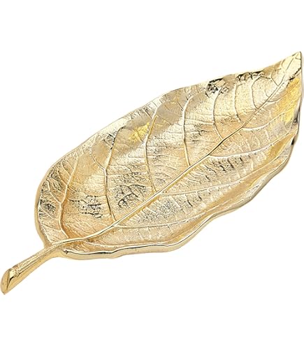 Large Decorative Gold Leaf 2 Tier Serving Centerpiece Tray - View #7