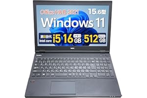 【整備済み品】NEC  VK16 15.6型 ノートパソコン / 第8世代 Core i5 / 16GBメモリ / 新SSD 512GB  / テンキー/MS Office H&B 2021 / Win11 Pro/Wi‑Fi/HDMI/DVD