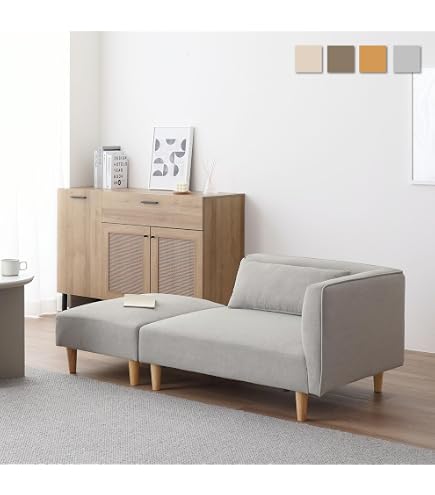 Amazon｜One Arm 2 Seater sofa+Ottoman ソファ 2人掛け 収納付き
