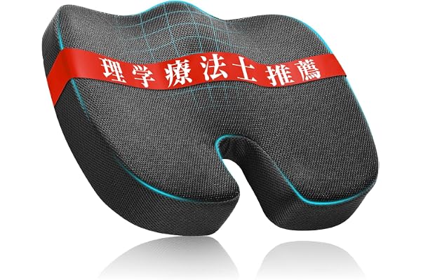 Baiinin【理学療法士推薦】椅子 クッション 座布団 お尻が痛くならない チェアパッド 反発クッション 高通気性 カバー洗える 滑り止め付き オフィスチェア 車椅子 自動車用 父の日/母の日/誕生日プレゼント/クリスマス (ブラック)