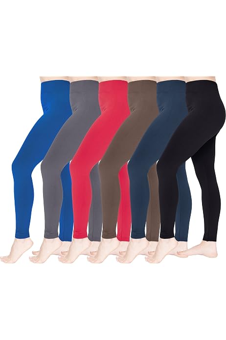 Abodhu 6 Pack Fleece Lined Leggings 