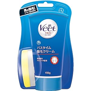ヴィート メン Veet Men バスタイム除毛クリーム 敏感肌用 専用スポンジ付き 150g 男性用 ムダ毛ケア用 スポンジ付150g 単品