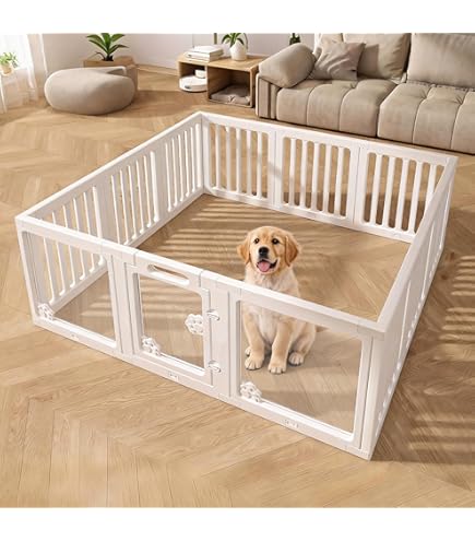 Amazon | 透明アクリル ペットサークル 60cm 高さ 自由に連結 工具不要