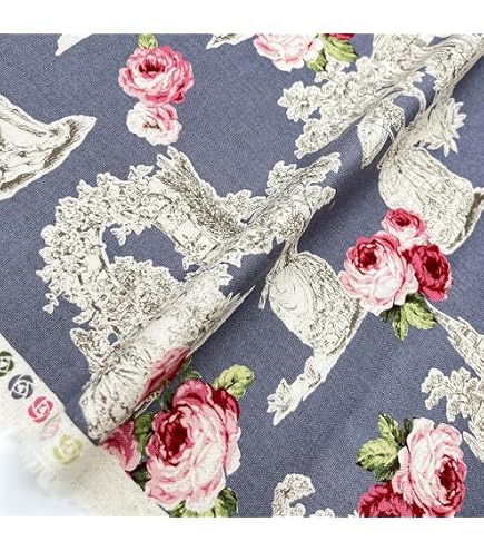 Amazon | MYmama ツイル生地 オールドローズ 花柄 綿100% 110cm幅 50cm