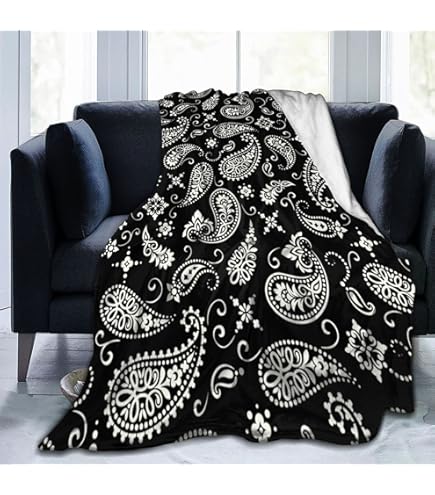 Amazon｜毛布 ペイズリー柄 ブランケット タオルケット セミダブル