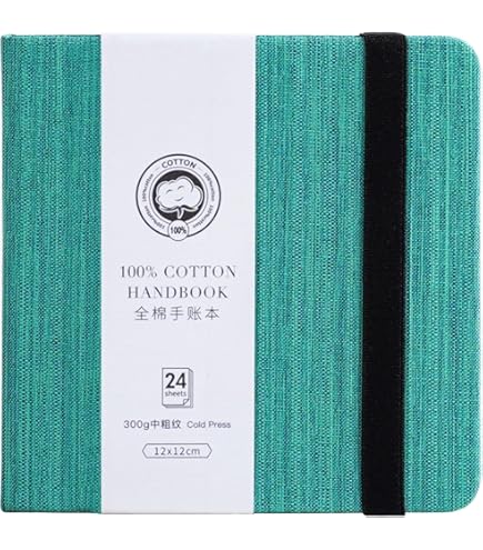 ETCHR Sketchbook 8" Square - 100% Cotton Mixed Media Paper, Hardcover, 52 Pages