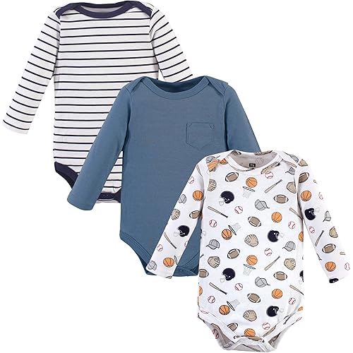 Hudson Baby Unisex Baby Cotton Long-sleeve Bodysuits (5 pack)