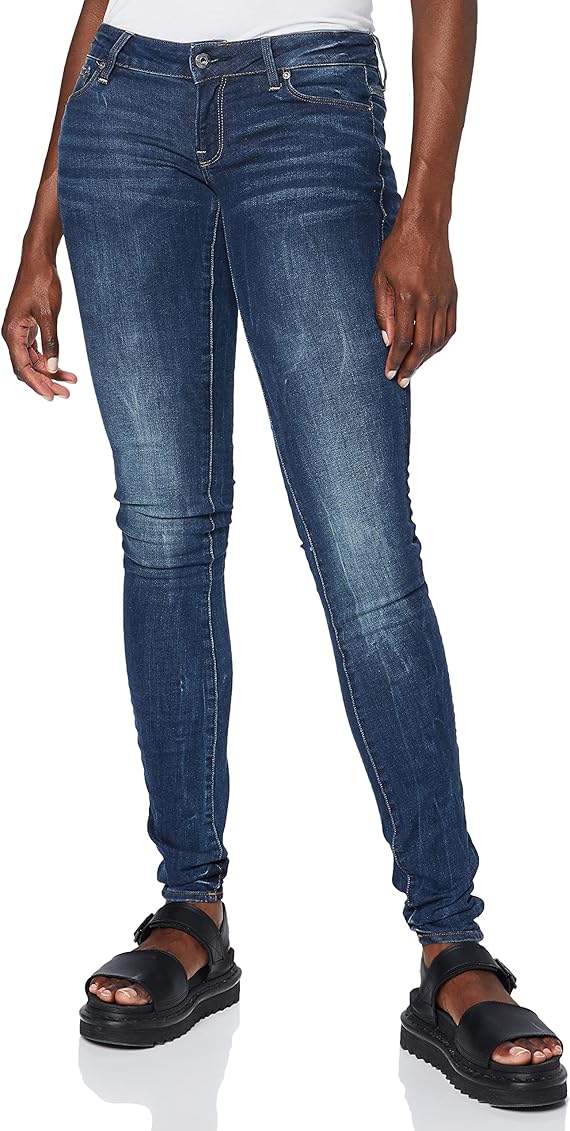 3301 Low Waist Super Skinny Jeans, Blue 