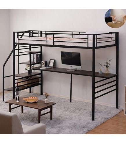 Amazon｜Chic ZONE 木製ロフトベッド 階段付き ハイタイプ 宮付