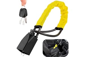 KAYCENTOP Car Steering Wheel Lock, Seat Belt Lock,Anti-Theft Device,Max 46cm Length,Compact & Lightweight Theft Prevention Car Lock wiht 3Keys,Fit Most Vehicle Car SUV Truck Van (Yellow)