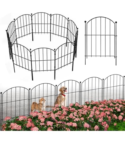 Amazon | ガーデンフェンス アイアンフェンス 10枚セット ブラック 防