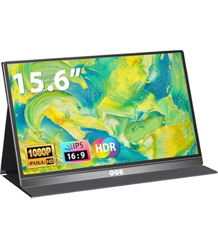 Portable Monitor, QQH 15.6'' Travel Monitor for Laptop 1080P FHD