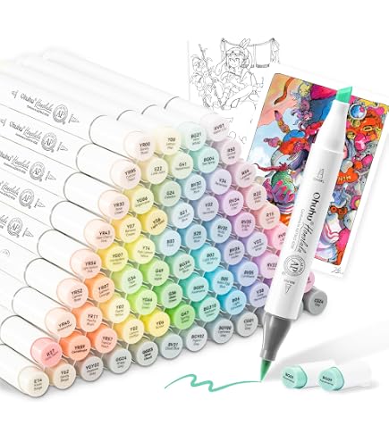 Amazon.co.jp: Ohuhu Honolulu Series Marker Pen, Brush Type, 104