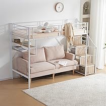 階段付きロフトベッド（S）収納 北欧風 おしゃれ スチール WHITE 81QYTrLPnbL._UF350,350_QL50_.jpg