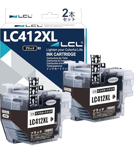 Amazon.co.jp: LCL LC412XL 4色セット 互換インクカートリッジ 顔料
