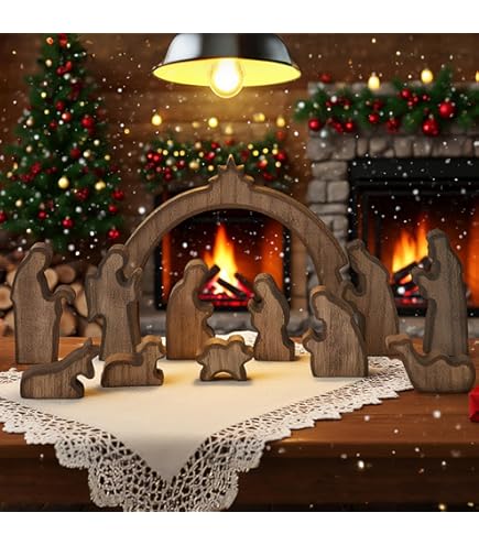 Amazon.co.jp: ミニチュア キッズ キリスト降誕シーンと馬小屋 12個の