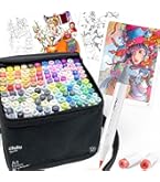 Ohuhu 筆タイプ 216色217本 イラストマーカー  筆・太字 アルコール Amazon | Ohuhu マーカーペン 筆タイプ 216色217本 プロ愛用