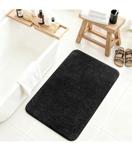 Amazon | [テクラ]バスマット 70X50cm BATH MATS (BLACK(ブラック