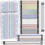 Leobro ジャンパーワイヤ 65本 ブレッドボード 400ポイント 2枚入 オスオスジャンプワイヤ ブレッドボードキット ジャンパー線 Arduino用 電子回路用