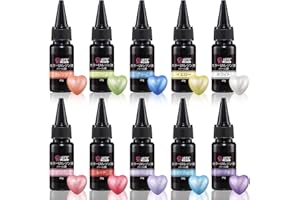 LET'S RESIN パール調 UVレジン液 10色セット 低臭・気泡が出にくい カラーUVレジン レジン注型・コーティング用 アクセサリー制作・デコレーションに最適（各20g）