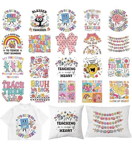 9-Pack '100 Days Of School' Iron On Decals - DIY Heat Transfer Vinyl Stickers For T-Shirts, Jeans & Crafts - View #7