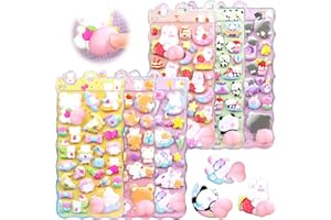 Skyfind 3Dシ ール シール ぷくぷく 立体 | おしりぷにぷに 夜光 ウォーター 手帳 可愛い 日記帳 DIY デコ キラキラ 女の子向け 携帯電話飾り 手芸用品 贈り物 (おしりぷにぷにシール6枚)