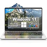 【Microsoft Office 搭載】パソコン初心者向け 学生向け【Win 11搭載】超高性能CPU インテル Celeron N/メモリー:6GB/SSD64GB/14インチ フルHD液晶／大容量バッテリー搭載／Webカメラ/無線搭載/軽量薄型