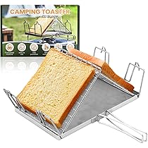 Folding Camp Stove Toaster, Stainless Steel 4 Slice Bread Toaster, Portable Camping Toaster Rack Holder For Outdoor BBQ Party Picnic Hiking