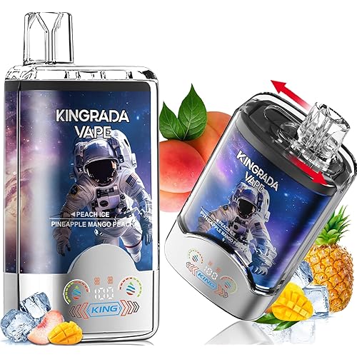 電子タバコ 使い捨て VAPE 【70000回吸引可能 １本でダブルフレーバー】 充電式 ベイプ 2in1 シーシャ ニコチンなし タールなし LEDディスプレイ搭載 KINGRADA VAPE 持ち運び 電子タバコ 爆煙 1000mAh大容量バッテ