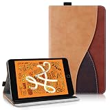 Succtopy 適用のiPad 第6世代/第5世代 9.7インチ(2018/2017) / Air / Air2 / Pro 9.7 ケース シンプル ビジネス 用のiPad 9.7 ケース（第6/5世代）PUレザー スタンド機能 用のApple Pencilペン収納 用のiPad 9.7 用 カバー カード収納 全面保護 用のアイパッド 第5/6世代 スマホケース (ブラウン)