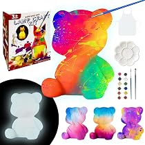 熊の男の子と女の子　(トールペイントアクリル作品) 2点セット Amazon.co.jp: 熊 描ける動物ナイトライト工作キット 熊 12色絵具+