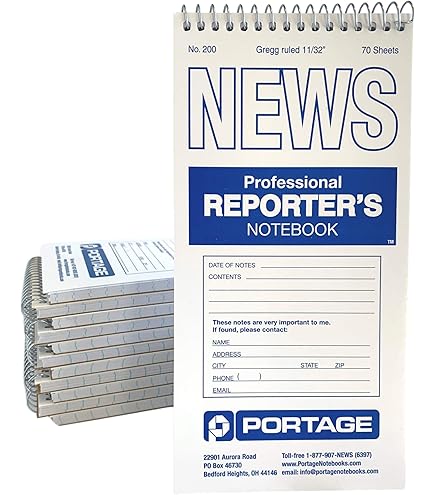 4 Portage Reporters Notebooks Top Bound Spiral Pocket Notepad Steno - View #2