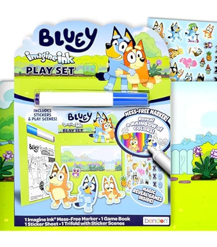 Amazon.co.jp: Disney Blueyマジックインクぬりえブックセット キッズ