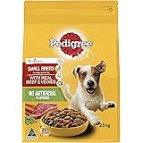 Pedigree Small Breed Beef and Veggies Dry Dog Food 2.5Kg Bag, 4 Pack