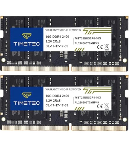 Crucial 16GB Kit (8GBx2) DDR4 2400 MT/s (PC4-19200) SODIMM 260-Pin