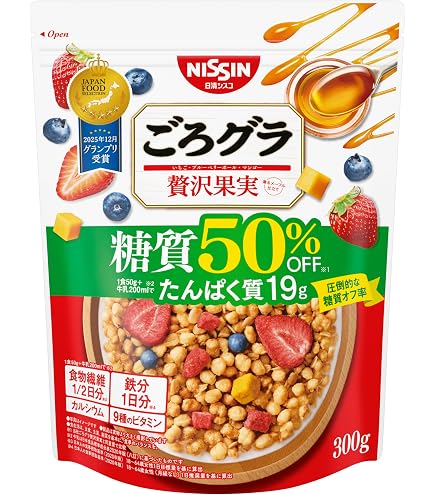Amazon.co.jp: 日清シスコ ごろグラ 糖質60%オフ きなこ大豆 300g