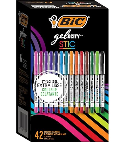 24x BIC Gel-ocity Gelstifte – Schnell Trocknend, 0,7mm, Superhelle Farben