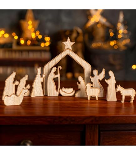 Amazon.co.jp: NEROSUN キリスト降誕シーンセット、木製クリスマス