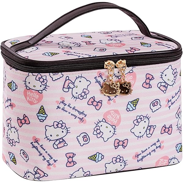 Amazon.co.jp: かわいいキティ 8個 メイクアップブラシ 収納バケツと