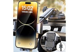 スマホホルダー 車 ACMEZING スマホスタンド【最強の360°回転ベース&進化二重フック】車載 超強力真空吸盤 カー用品 携帯ホルダー 安定性アップ 背面ボタン 片手操作 車用品 携帯スタンド 自由調節 車用 エアコン 吹き出し口 取付け簡単 iPhone/Android4-7インチ多機種と多車種が対応