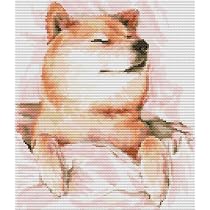 Amazon | クロスステッチ刺繍キット Awesocrafts 昼寝犬の柴犬 図柄