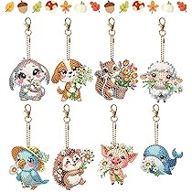 Amazon.co.jp: LOMSIOY ダイヤモンドアート キーホルダーキット 8個