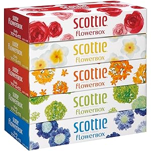 スコッティ ティシュー フラワーボックス 320枚(160組) 5箱