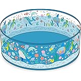 ビニール プール 空気入れ不要 パッと広げてホームプール ガーデンプール 折り畳み 子ども 子供用 ベビー ベランダ 犬 ペット用 水遊び ((海の生き物)90×25cm)