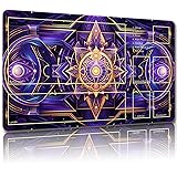 Malqiqi プレイマット MTG用 無料収納バッグ付き ゲームマット 24 x 14インチ カード用TCG ボードゲームマット マウスパッド デスクマット (マジックマット54、ゾーン付き)
