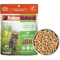 Amazon.co.jp: Feeline Natural Freeze-Dried Cat Food, Lamb & King