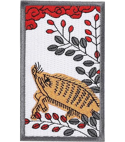 Amazon | アイロンワッペン パッチ 刺繍 8-024 花札 | ワッペン