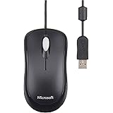 マイクロソフト ベーシック オプティカル マウス P58-00071 : 有線 3ボタン 両手デザイン 光学式 USB接続 (ブラック) Windows Mac Android 対応