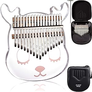 カリンバ Kalimba 親指ピアノ 17キー アクリル 透明 高品質 高級感 初心者セット EVA高性能保護ケース ハ…